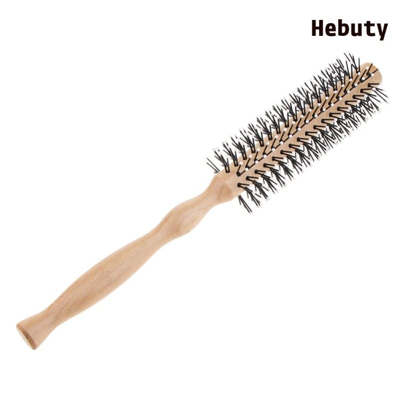 [Home & Living] Wooden Lotus Round Hair Care Brush Wavy Curling Detangling Comb Hairbrush