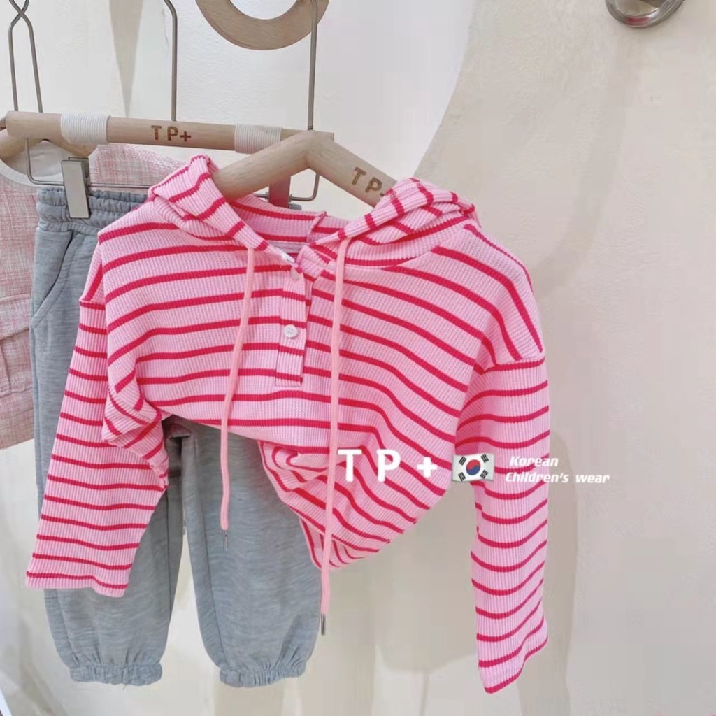 Bộ Đồ Thể Thao Áo Thun In Họa Tiết Kẻ Sọc Thời Trang Xuân Thu Hàn Quốc Nhật Bản Mới 2022 Cho Bé Gái