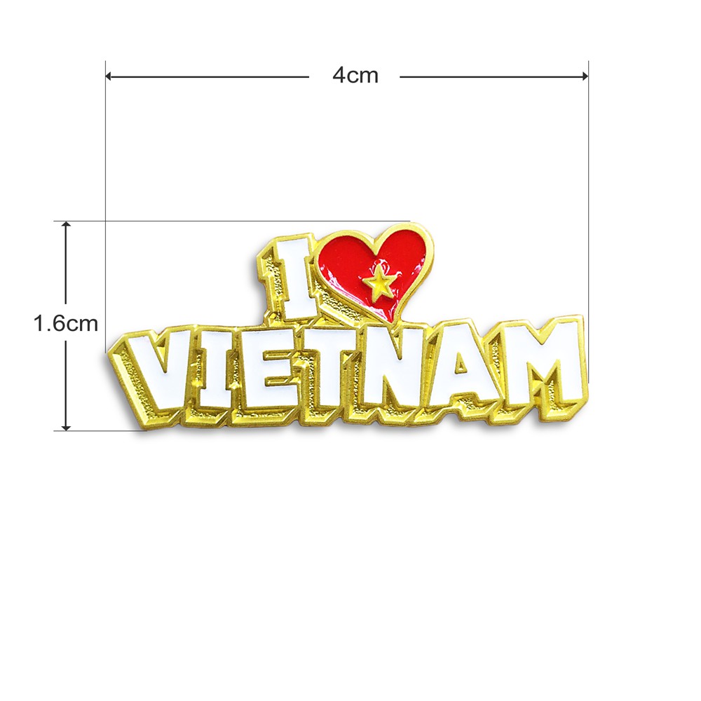 Quà tặng lưu niệm Việt Nam - Enamel Pin - Huy Hiệu IloveVietNam - Chất liệu kim loại - Metal