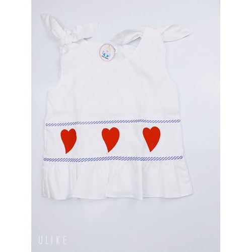 Quần áo sale sốc- Thời trang bé gái- Sét nguyên bộ trái tim lạ mắt cho bé gái- nguyên bộ chất kate cotton, vải mềm mịn, 