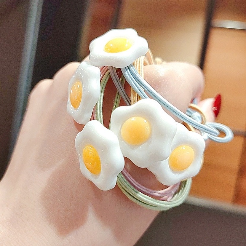 Dây Buộc Tóc Cao Su Hình Quả Trứng Dễ Thương Phong Cách Hàn Quốc Cho Nữ