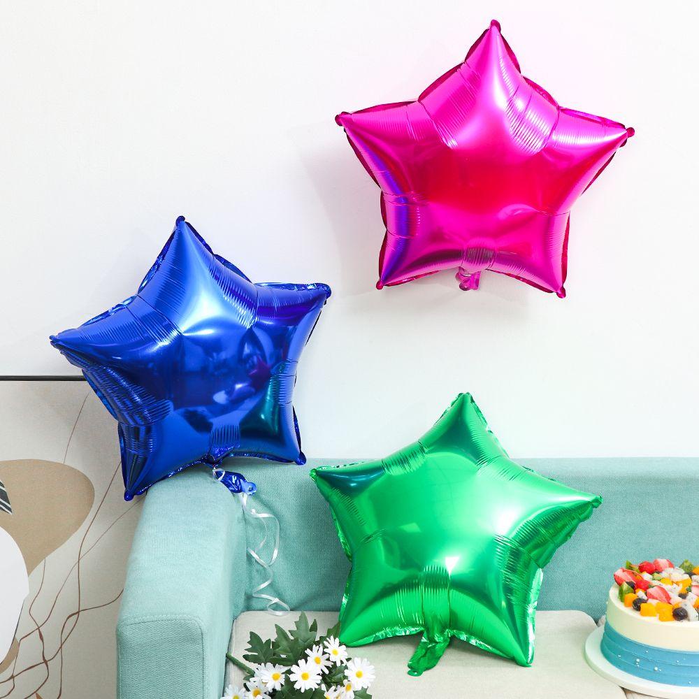 LAKAMIER Set 10 Bong Bóng Nhôm Hình Ngôi Sao