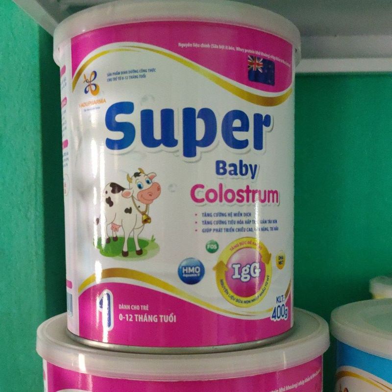 Sữa bột dinh dưỡng Super Baby Colostrum cho trẻ từ 0-12 tháng lon 400g và 900g