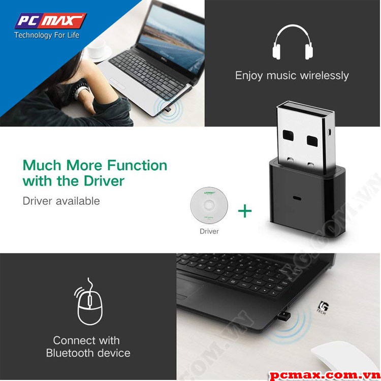 USB Bluetooth 4.0 USB thu bluetooth cao cấp UGREEN 30524 - Hàng chính hãng