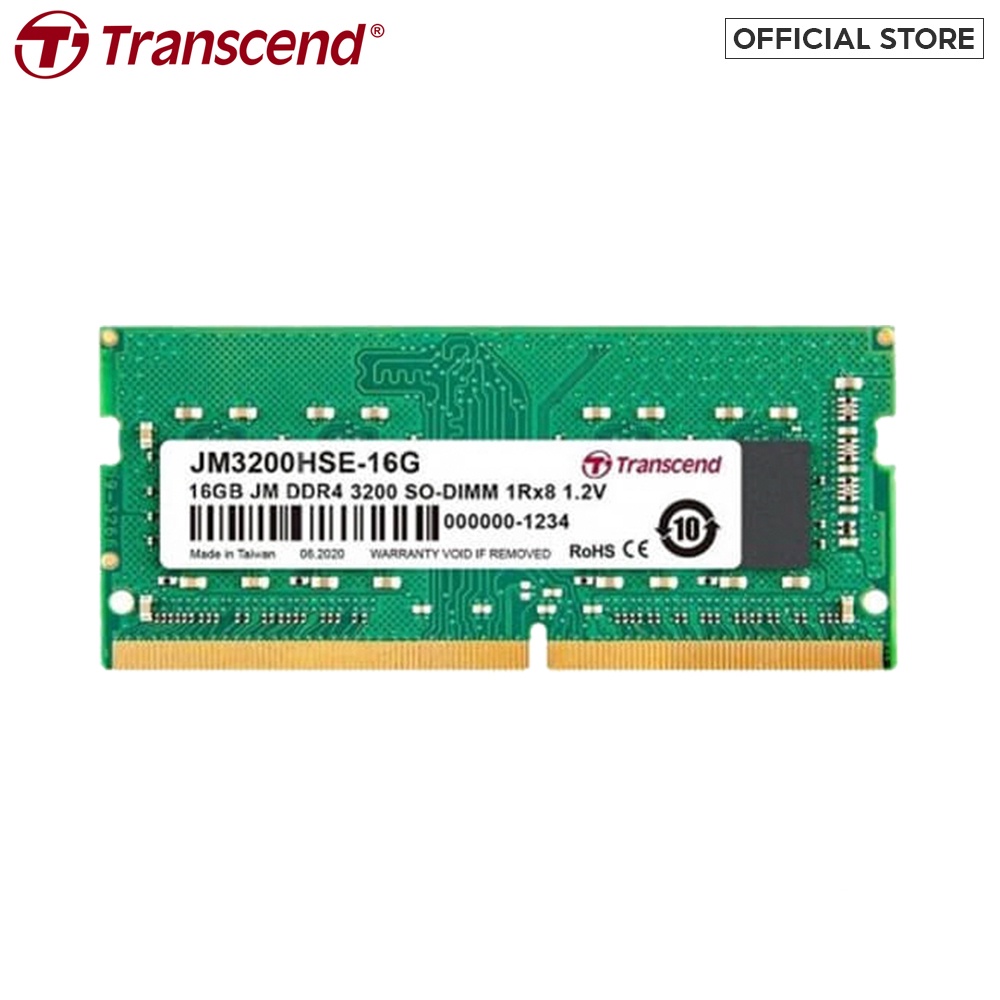 [Mã BMBAU300 giảm 10% đơn 499K] Ram Transcend Laptop DDR4 3200Mhz SO-DIMM chính hãng