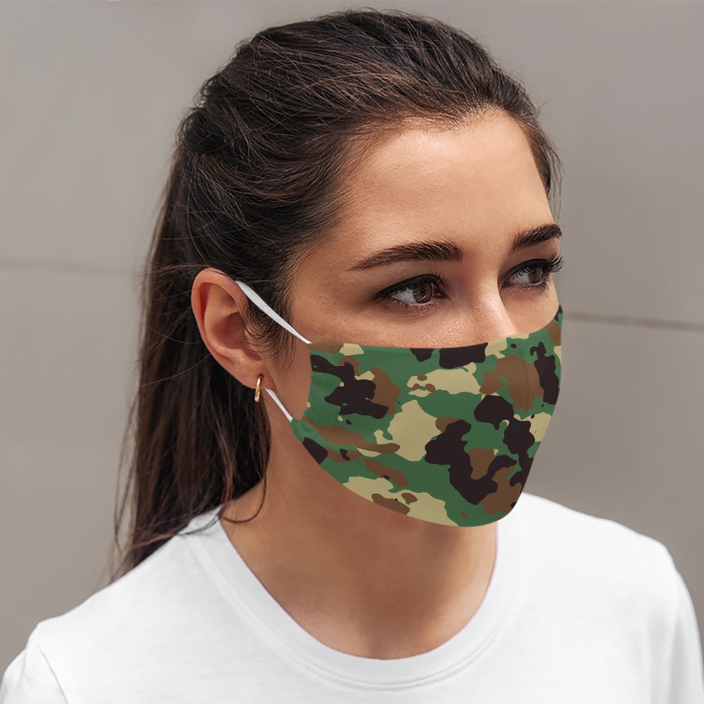 khẩu trang nam nữ dễ thương CAMOUFLAGE_1465 CARTWELL chất liệu poly cotton 100%,  chống bụi in họa tiết 3d thời trang