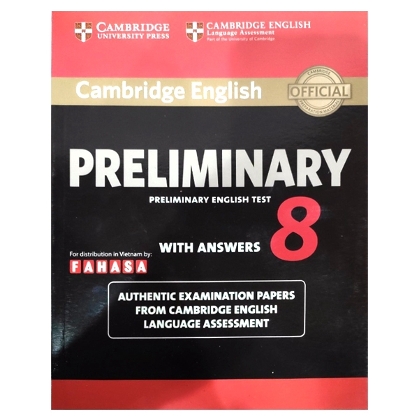 Sách - Cambridge English Preliminary - Preliminary English Test 8 with Answers (FAHASA reprint edition)