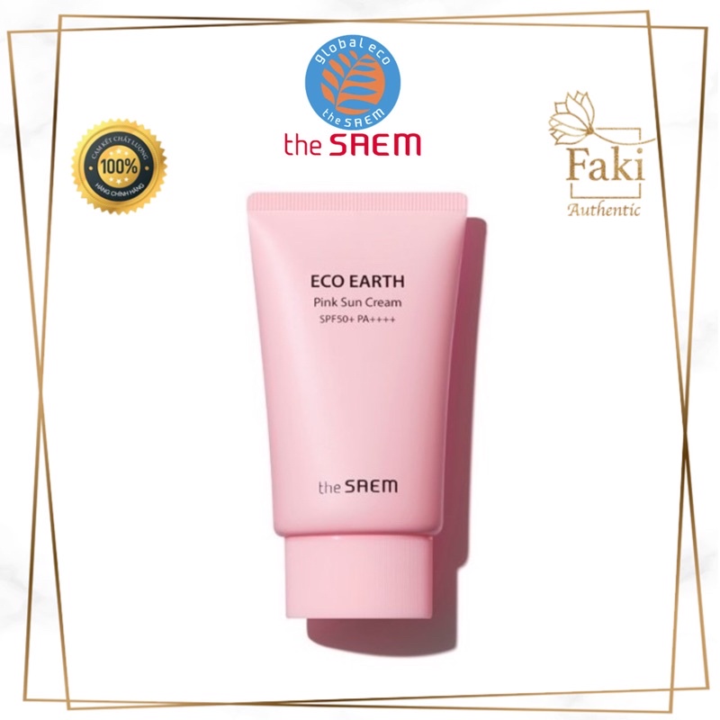 Kem Chống Nắng The Saem Eco Earth Power Pink (SPF 50+/PA)++++ - Kem chống nắng The Seam nâng tông 50ml