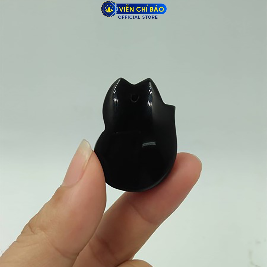 Mặt dây chuyền phong thủy thiên hồ đen nhỏ chất liệu đá tự nhiên thời trang phụ kiện trang sức Viễn Chí Bảo M200076