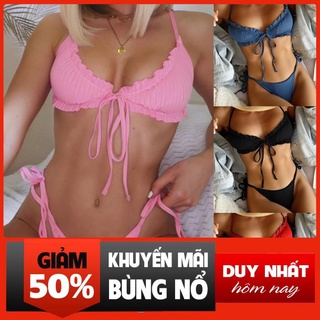 Bộ Đồ Bơi Bikini Hai Mảnh Trơn Màu Có Dây Điều Chỉnh Được Cho Nữ Zj141 2022