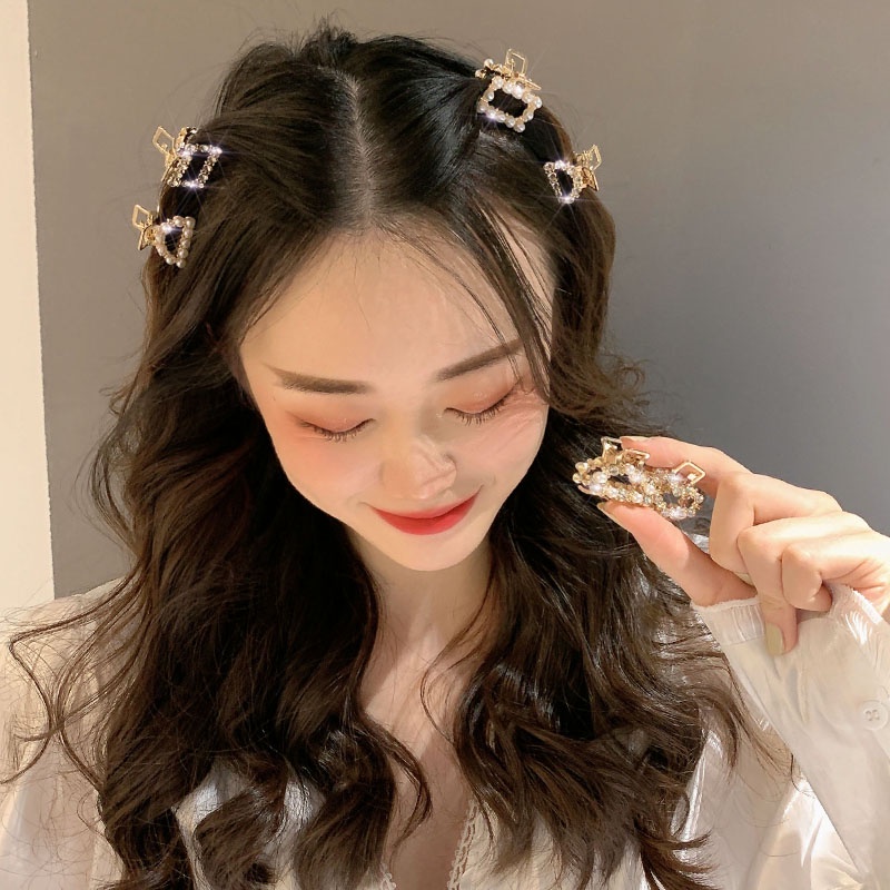 Kẹp Tóc Mini Đính Ngọc Trai Và Đá Nhân Tạo Phong Cách Hàn Quốc