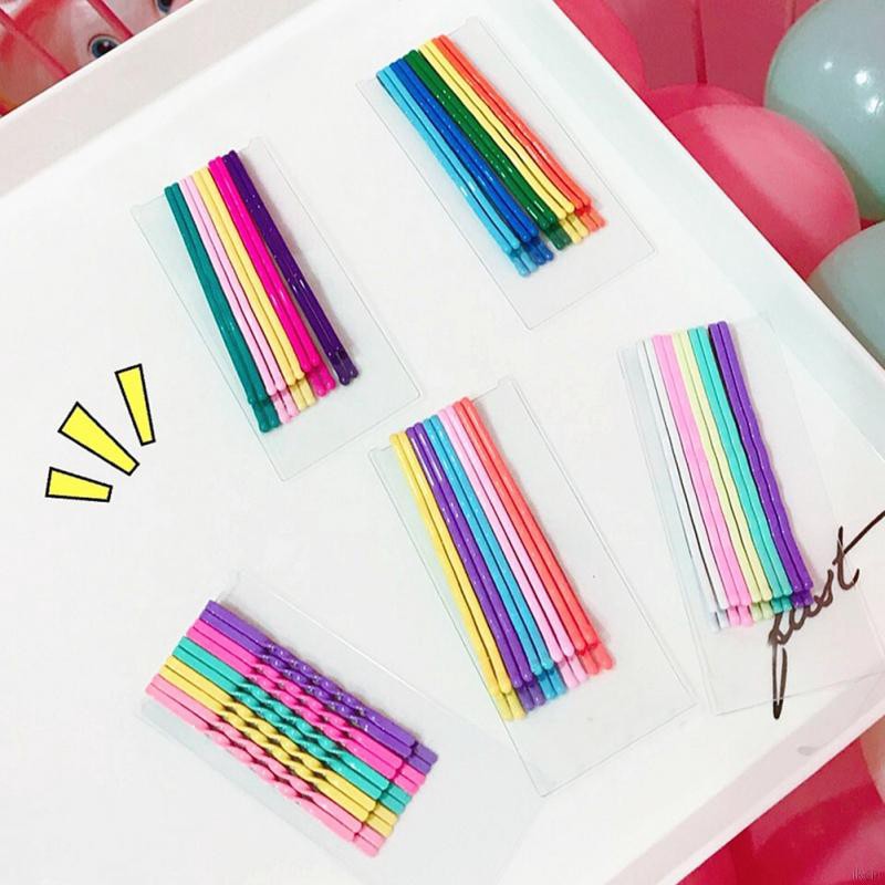 Bộ 10 kẹp tóc màu trơn xoắn thiết kế theo phong cách Hàn Quốc