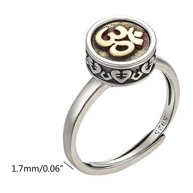 Nhẫn Hạt Sanskrit Có Bánh Xe Cầu Nguyện Phong Cách Cổ Điển Thời Trang Cho Nam Và Nữ