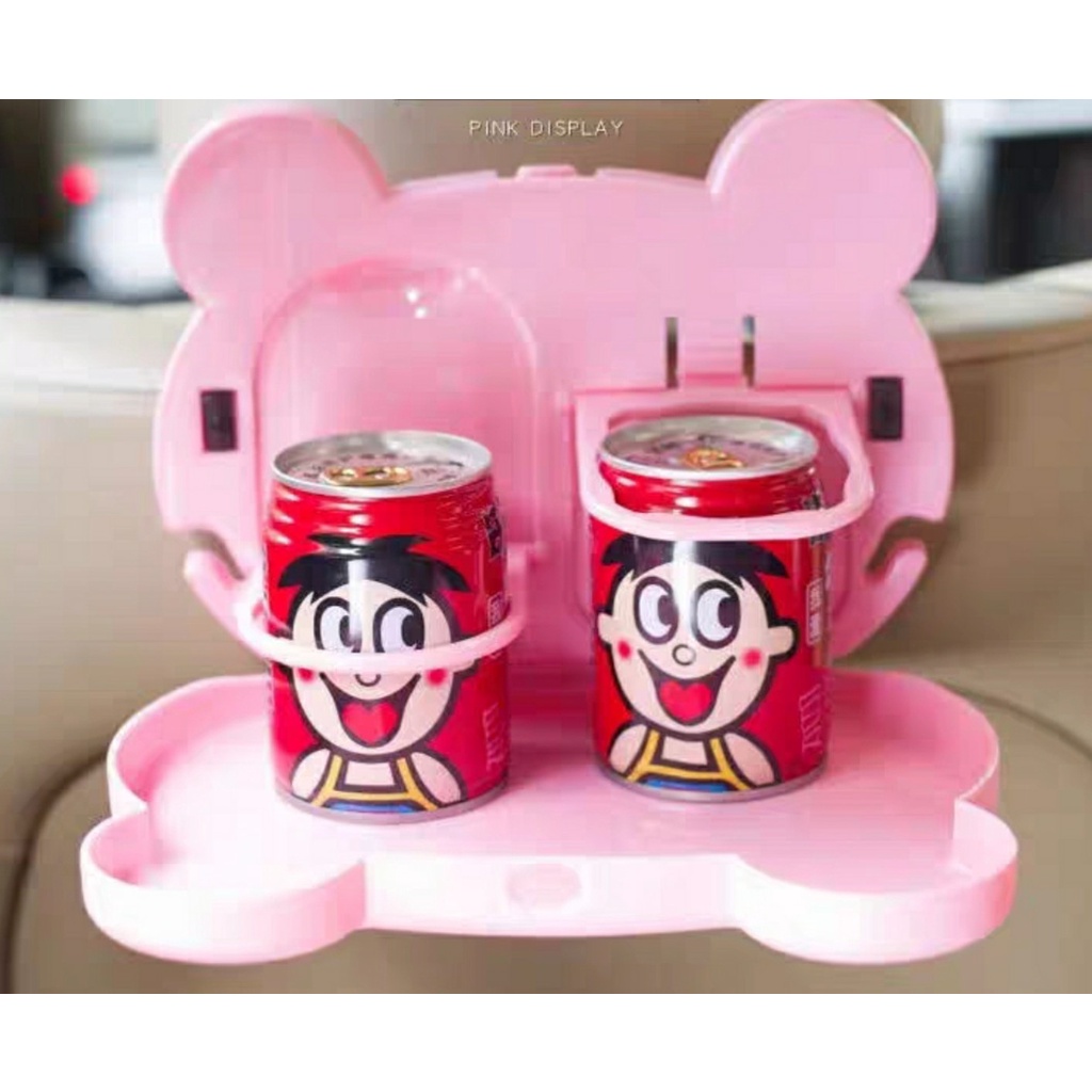 Bàn ăn hình gấu gấp gọn treo sau ghế xe hơi