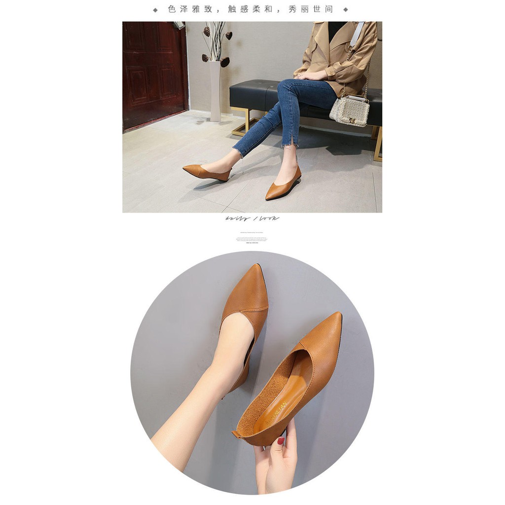 Giày Búp Bê Da Mềm Gót Vuông Thời Trang Cho Nữ 2019 | BigBuy360 - bigbuy360.vn