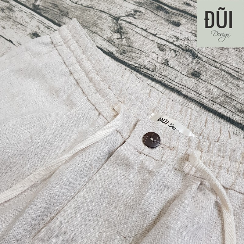 Quần đũi nam cạp chun ống suông dài be