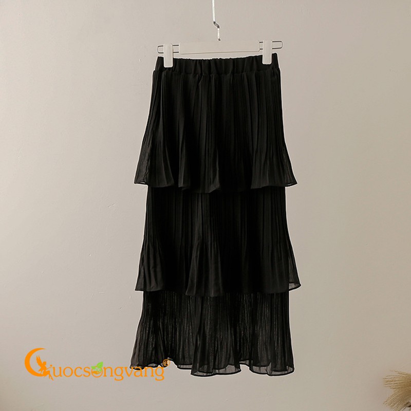Chân váy xếp tầng chân váy maxi hai lớp GLV083 Cuocsongvang