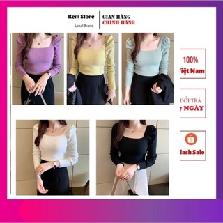 Áo len cổ vuông🏵️áo len nhiều màu🏵️trẻ trung hiện đại