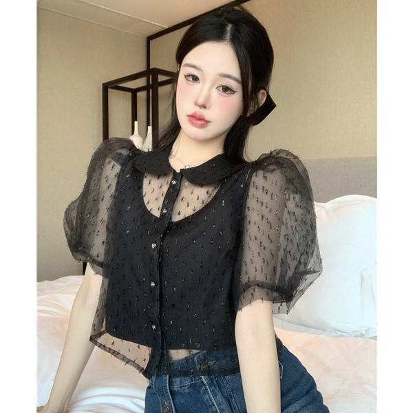 Áo Sơ Mi Tay Ngắn Thời Trang Mùa Hè Quyến Rũ Dễ Phối Đồ Cho Nữ