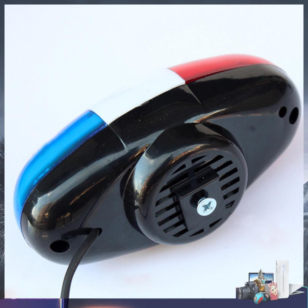 Còi cảnh sát 6 bóng led gắn phía trước xe đạp tiện dụng