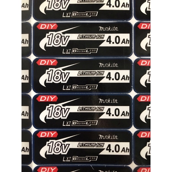 Tem dán vỏ pin đề rõ dung lượng nổi bật vỏ pin 18v và 14,4v