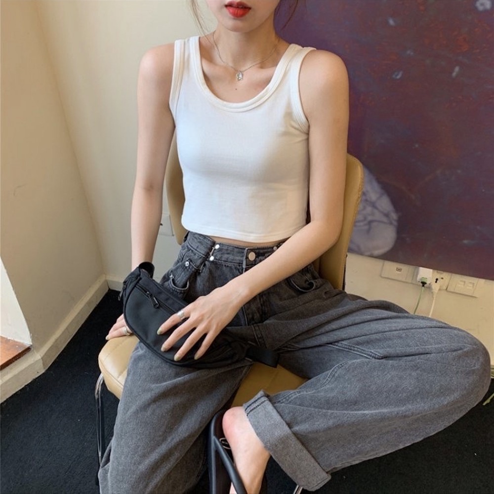 Áo ba lỗ nữ RENEE áo 3 lỗ croptop chất cotton co giãn dáng ôm phong cách thời trang - A03