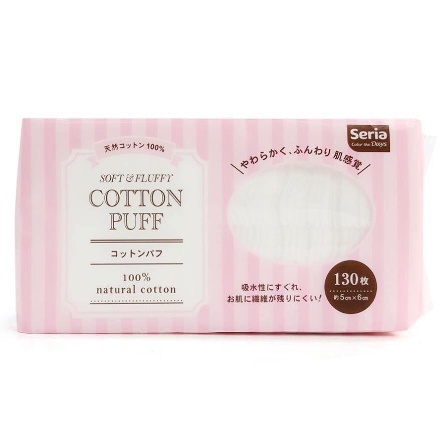 Bông tẩy trang cotton  puff 130 miếng⚡𝗙𝗥𝗘𝗘 𝗦𝗛𝗜𝗣 ⚡Miếng bông mềm mại, dai, không để lại xơ bông trên mặt.