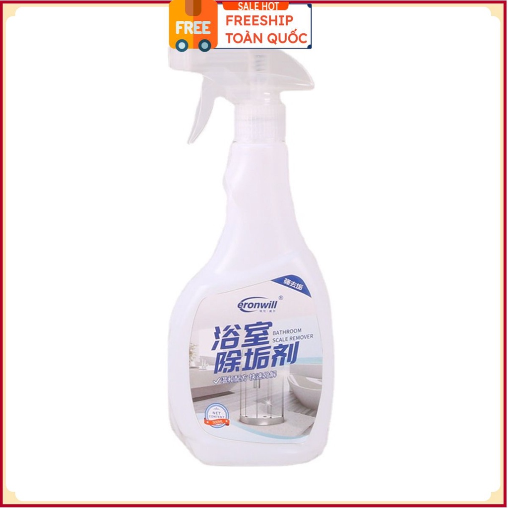 Tẩy cặn canxi nhà tắm, tẩy sạch vòi inox, vách kính, bồn sứ, gạch men, gương soi chai 500ml
