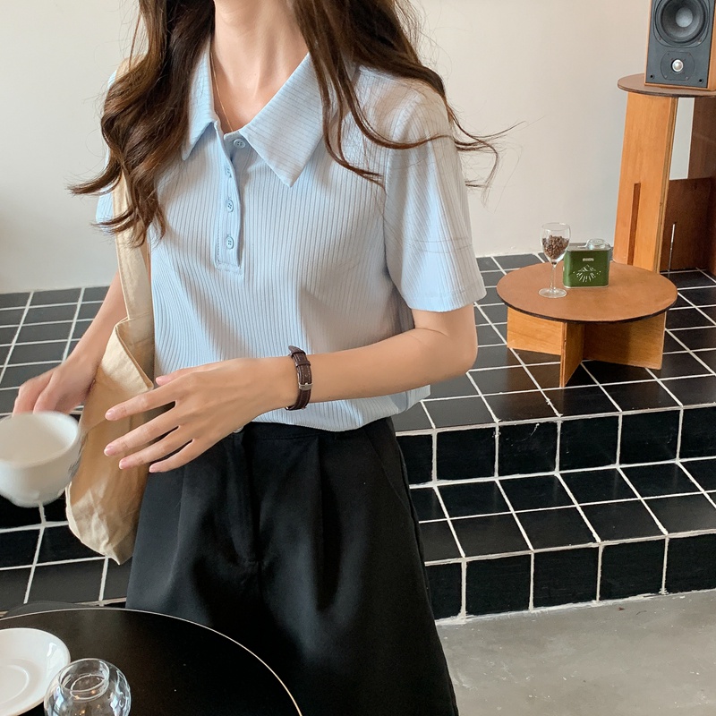 Áo Thun polo Ngắn Tay Phối Hai Màu Thời Trang Sành Điệu 49395