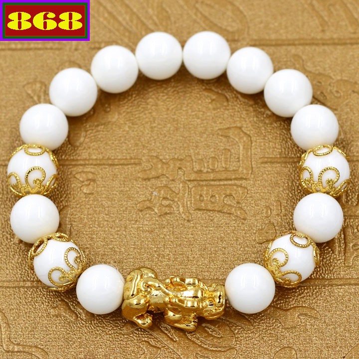 Chuỗi hạt đeo tay 10 ly charm Tỳ hưu TH47 - Sản phẩm phong thủy mang ý nghĩa tài lộc