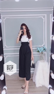 Sét yếm ống rộng lửng ( kèm video màu thật )