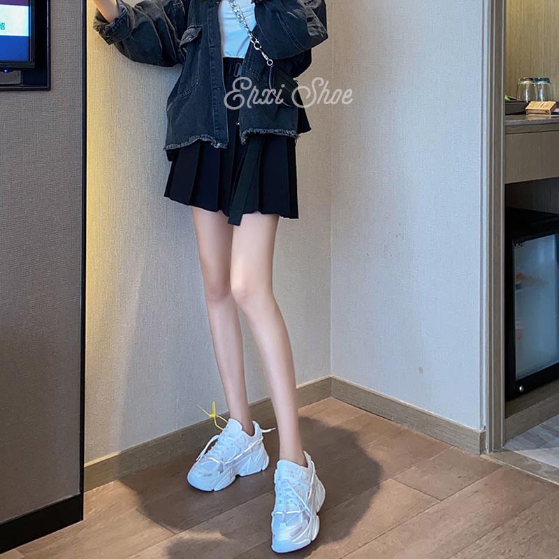 Giày Thể Thao Lưới Thoáng Khí Màu Đen Dễ Phối Đồ Thời Trang Cho Nữ