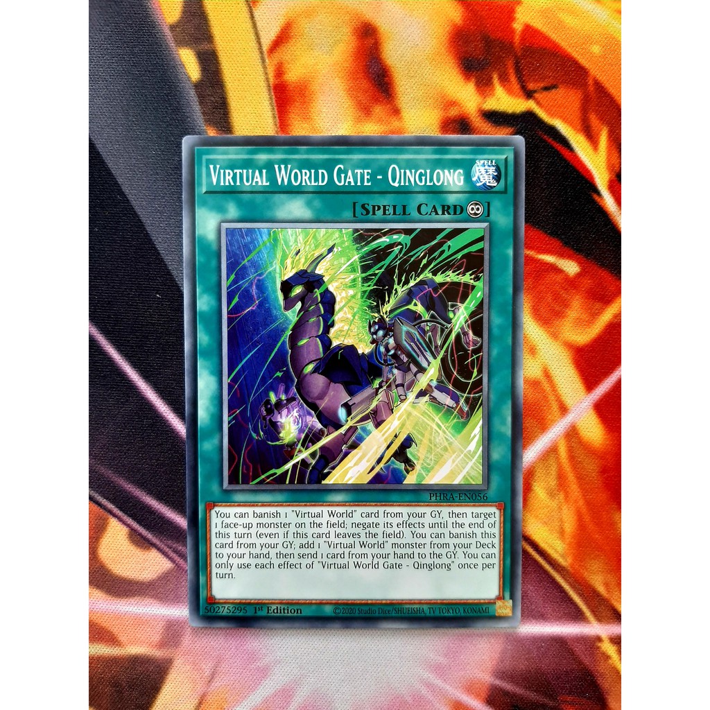 [ ĐỖ LẠC SHOP ] THẺ BÀI YUGIOH- SPELL - Virtual World Gate - Qinglong - PHRA-EN056 - Common 1st Edition