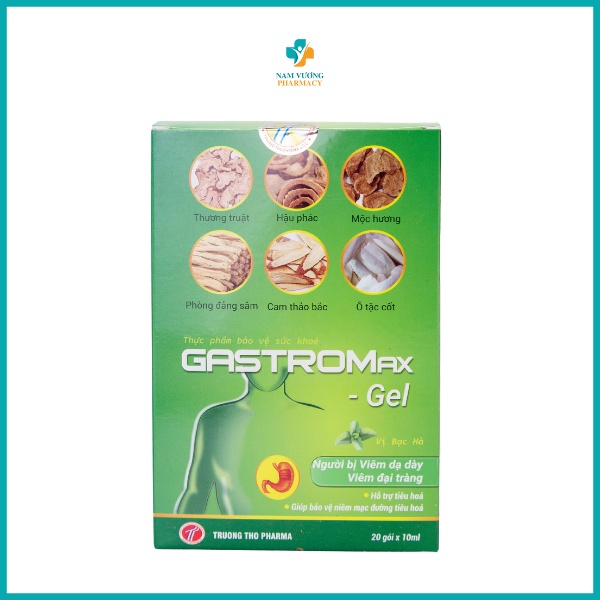 Gastromax Gel - Hỗ Trợ Tiêu Hóa, nhuận tràng Chống trào ngược dạ dày, bảo vệ niêm mạc dạ dày - Hộp20 gói *10ml