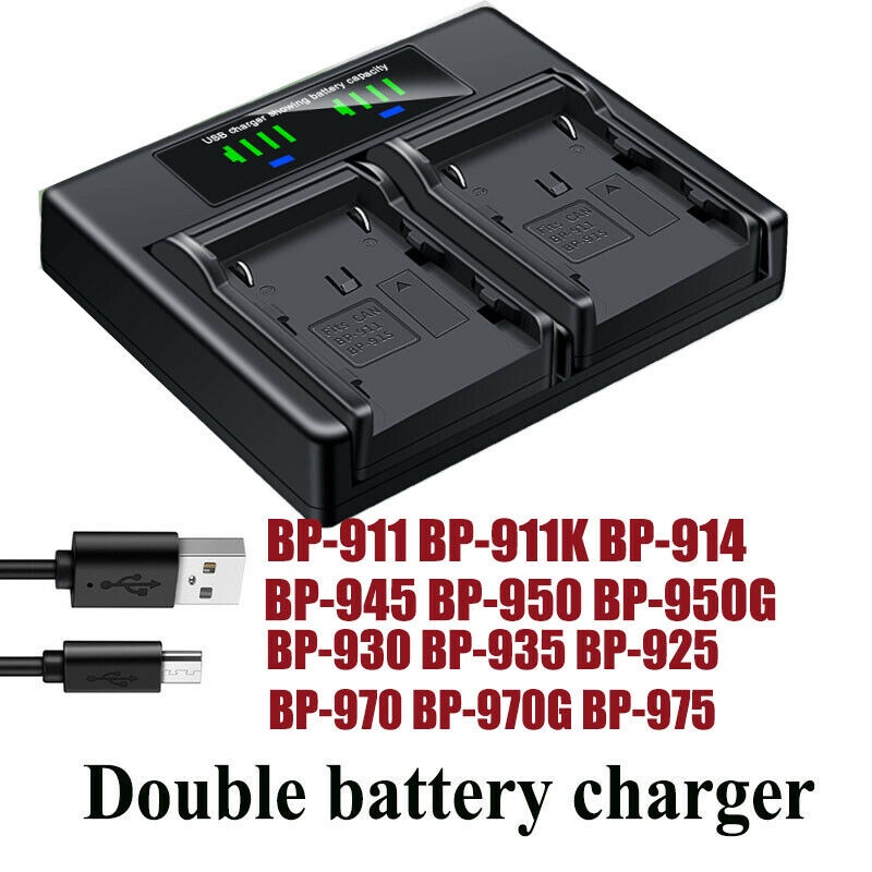 Bộ Sạc Pin Kép Cho canon bp-911k 970g 975 c2 fv1 Dmv1Mv10 mv20 e1 e2 e30
