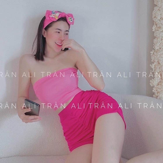 set áo ống kèm quần nhúm đùi cá tính u