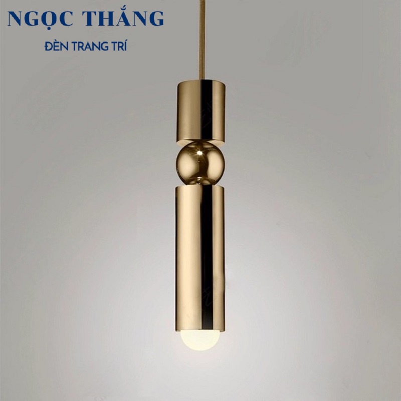 Đèn thả trần hình trụ trang trí phòng khách phòng ngủ bàn ăn quầy bar ánh sáng vàng Led 8W THCN125 Ngọc Thắng
