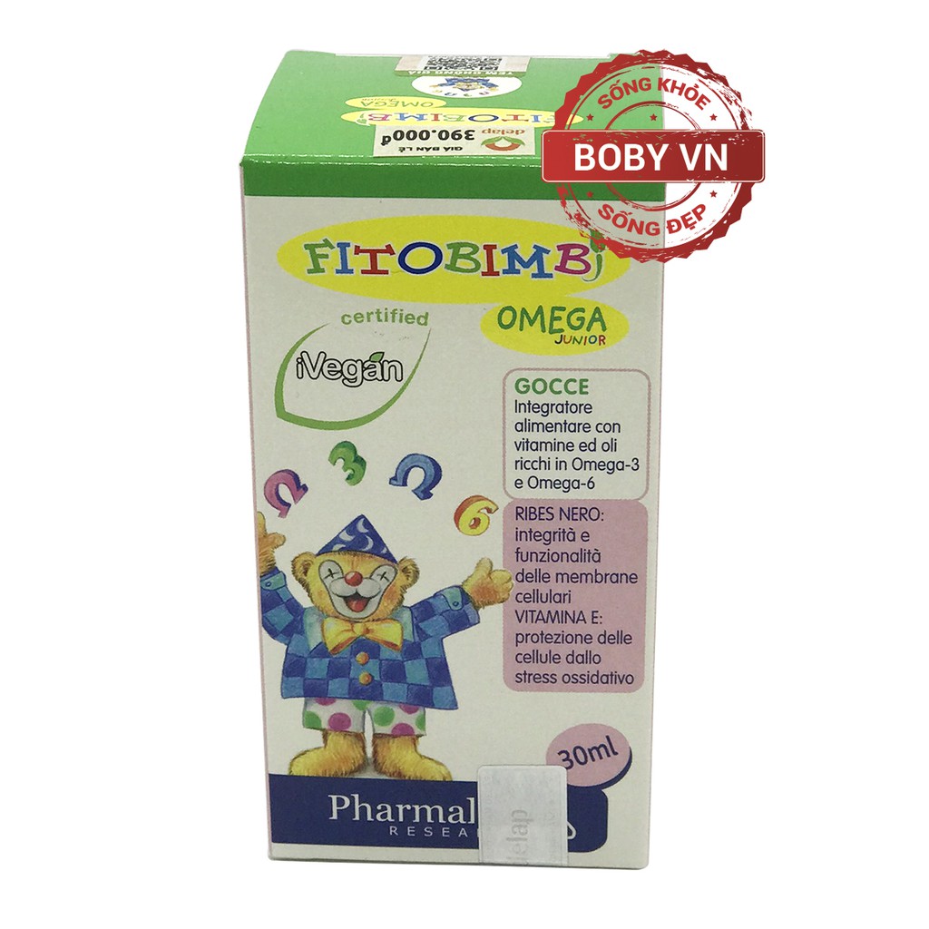 Fitobimbi Omega Junior phát triển não bộ cho bé - Lọ 30ml - Boby