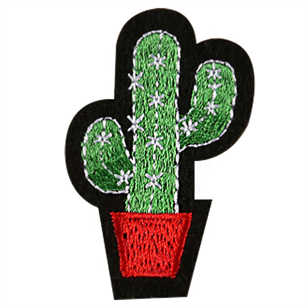 Bộ 3 Miếng Vá Quần Áo Thêu Hình Xương Rồng 5.2x3.9cm