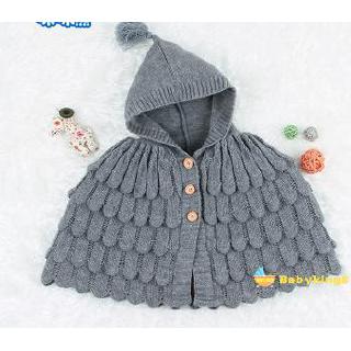Áo Choàng Len Màu Trơn Ấm Áp Cho Bé Gái