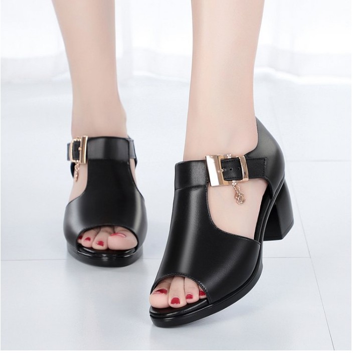 Giày sandal nữ cao gót - da mềm , đế êm Phong Cách Hàn Quốc S115