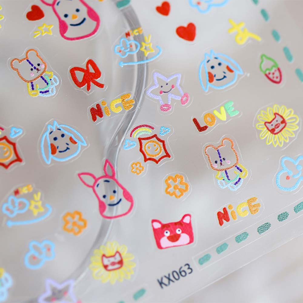 [Hàng mới về] Nhãn dán trang trí móng họa tiết động vật hoạt hình 5D siêu mỏng nhiều màu