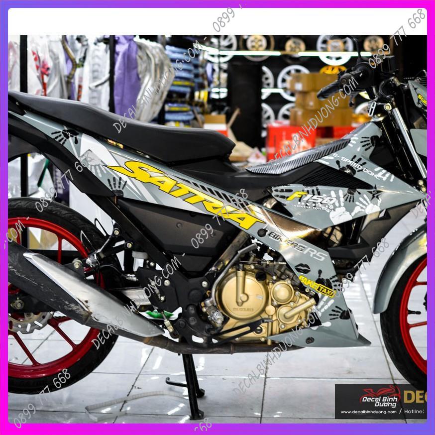 Decal Xe Máy - Tem Trùm Satria, Raider Màu Xám Xi Măng Mới Nhất