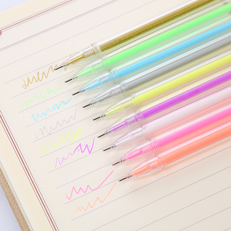 Bộ 9 cây bút gel bắt sáng màu sắc tươi sáng dùng cho vẽ tranh DIY