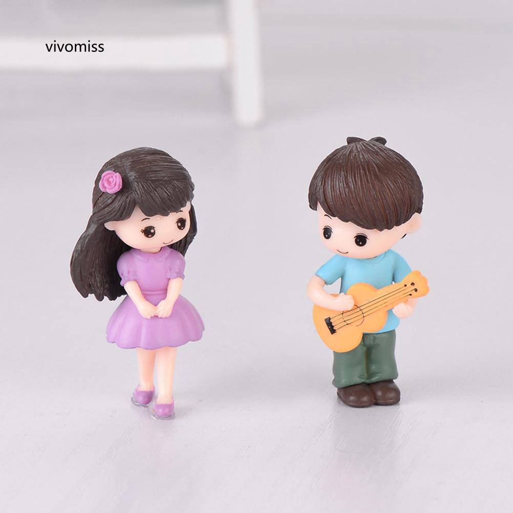 Bộ 2 tượng cô gái chàng trai đáng yêu dùng trang trí tiểu cảnh