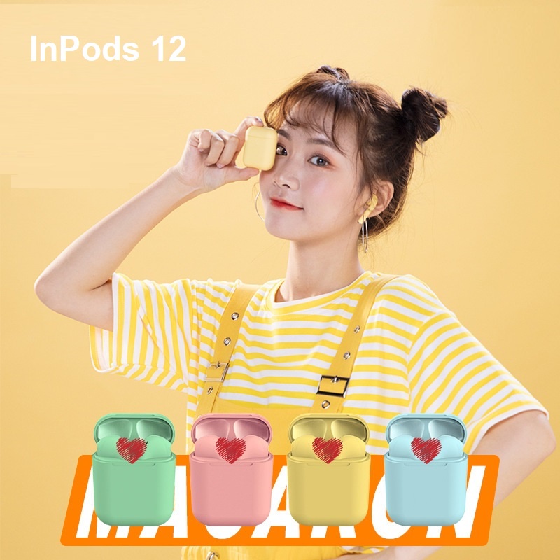 Tai nghe bluetooth Inpods I12 TWS 5.0 không dây cảm ứng chống nước âm thanh Hifi