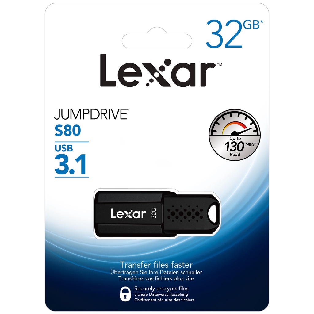 USB Lexar S80 JumpDrive black 32GB - 64GB - 128GB USB 3.1 đọc/ghi cao Bexal LX06