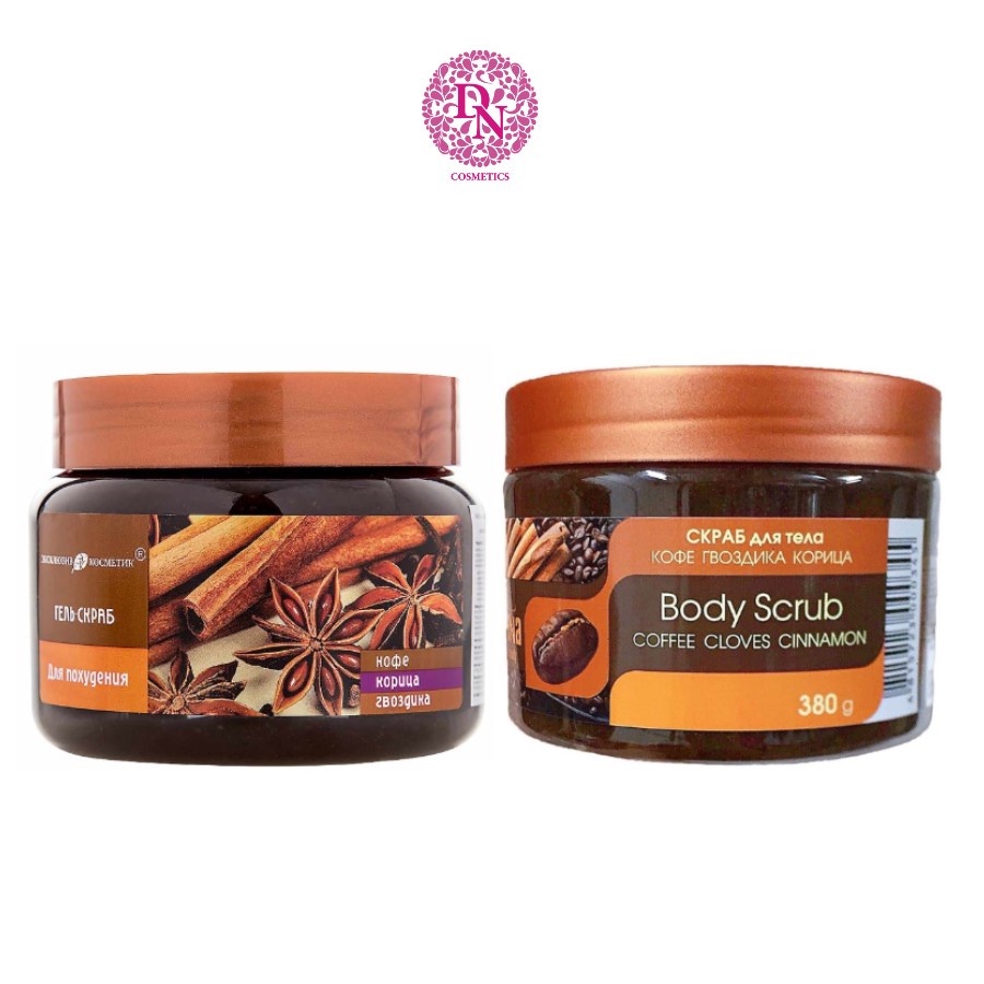 Tẩy tế bào chết body Quế Hồi Exclusive Cosmetics Gel Scrub Coffee Cinnamon Cloves 380g