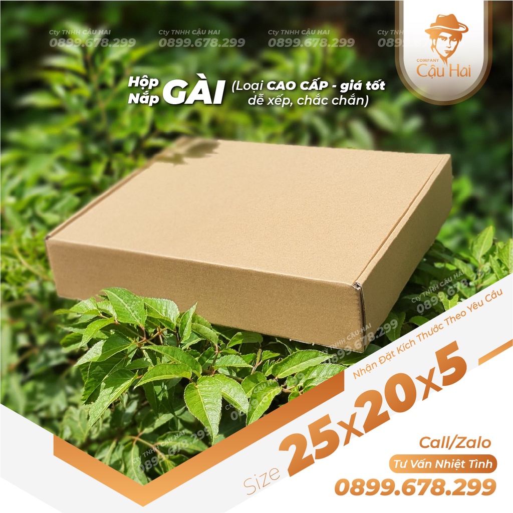 Set 20 hộp carton nắp GÀI 25x20x5