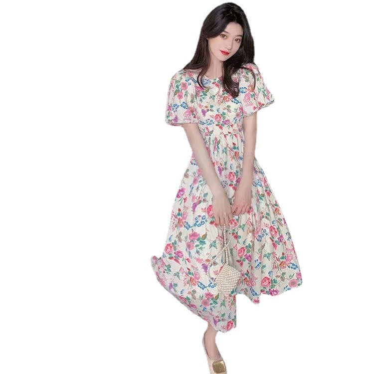 ⭐Đốm⭐Đầm Voan Hoa Dáng Dài Thoáng Mát Xinh Xắn Cho Nữ